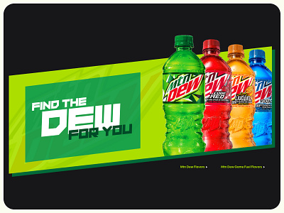 Mtn Dew - Web Page Banner Concept ads banner branding drink graphic design homepage landing page soda ui ux web design