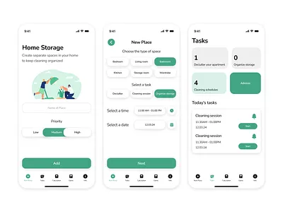 Home Organization App for iOS app design ios ui ux