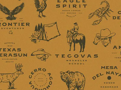 Frontier Logos american style frontier handcraft lettering logos mexican mexico typography wild west