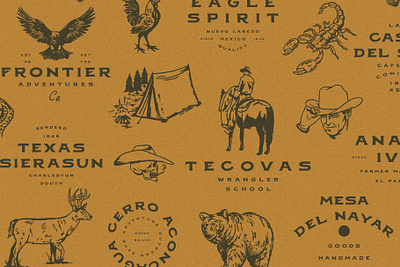 Frontier Logos american style frontier handcraft lettering logos mexican mexico typography wild west