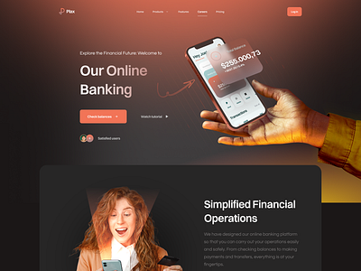 Plex Banking Finance Platform branding design graphic design landing page landing page ui online banking website plex website design ui ui design ux ux ui ux ui design website website design