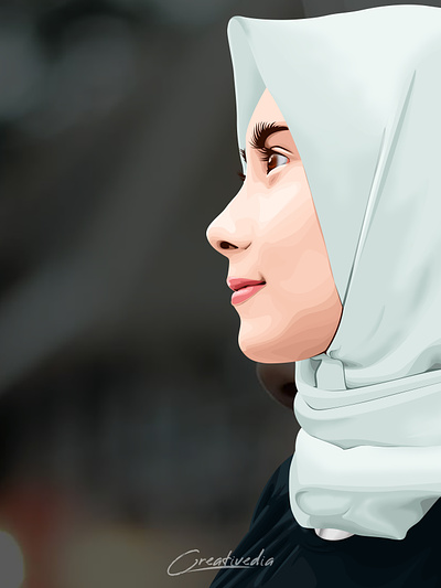 Hijab Potrait Vexel Art Illustration design graphic design illu illustration vector art vexel vexel art vexelart