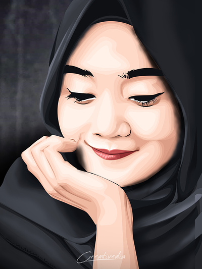 Hijab Potrait Vexel Art Illustration contemporary muslimah design feminine illustration graphic design illustration vector art vexel vexelart