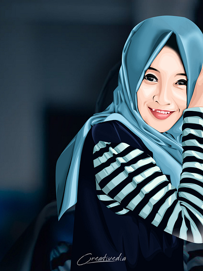 Hijab Potrait Vexel Art Illustration design graphic design headscarf vexel illustration motion graphics vector art vexel vexel art vexelart