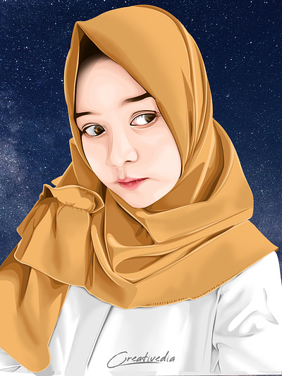 Hijab Potrait Vexel Art Illustration design feminine illustration graphic design illustration vector art vexel vexel art vexelart