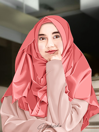 Hijab Potrait Vexel Art Illustration design graphic design illustration vector art vexel vexel masterpiece vexelart