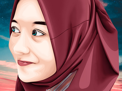 Hijab Potrait Vexel Art Illustration design graphic design illustration modesty in art vector art vexel vexelart