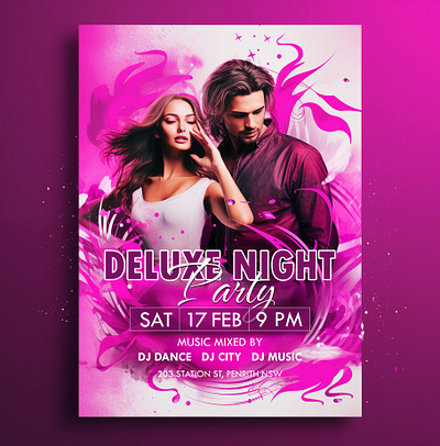Deluxe Night Party club poster party night party poster weekend party