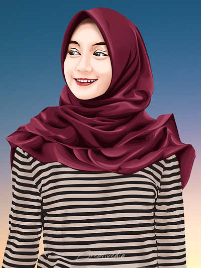 Hijab Potrait Vexel Art Illustration design graphic design illustration muslima canvas illustration vector art vexel vexel art vexel canvas vexelart