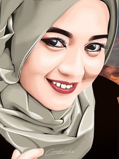 Hijab Potrait Vexel Art Illustration design feminine illustration graphic design illustration portrait innovation vector art vexel vexel art vexelart
