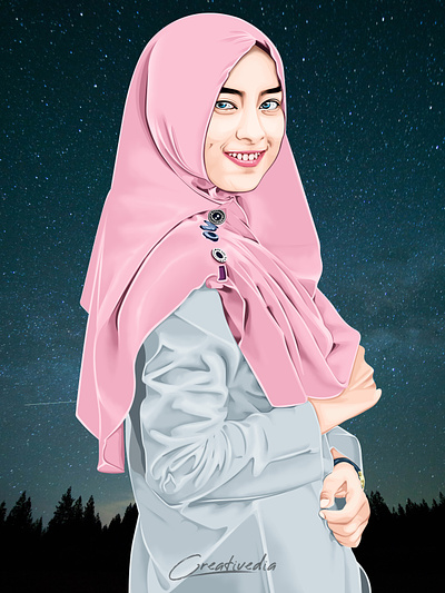 Hijab Potrait Vexel Art Illustration design graphic design headscarf vexel illustration modesty motion graphics vector art vexel vexel art vexelart