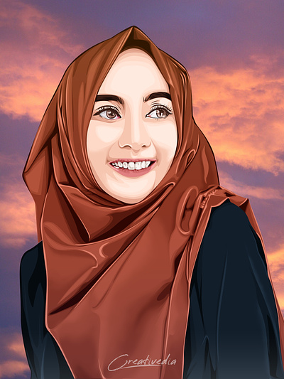 Hijab Potrait Vexel Art Illustration design graphic design illustration vector art vexel vexel art vexel beauty vexelart