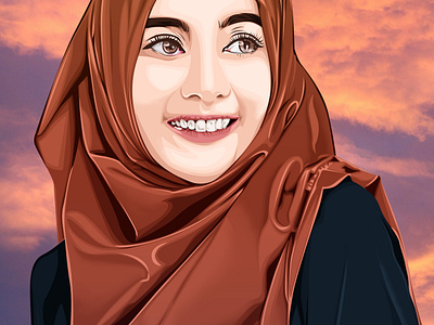 Hijab Potrait Vexel Art Illustration design graphic design illustration vector art vexel vexel art vexel beauty vexelart
