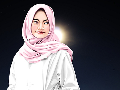 Hijab Potrait Vexel Art Illustration design elegant vexel fashionable veil graphic design illustration vector art vexel vexelart