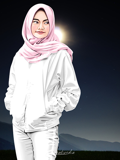 Hijab Potrait Vexel Art Illustration design elegant vexel fashionable veil graphic design illustration vector art vexel vexelart