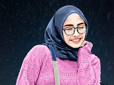 Hijab Potrait Vexel Art Illustration colorful portrait design graphic design illustration vector art vexel vexel art vexel canvas vexelart