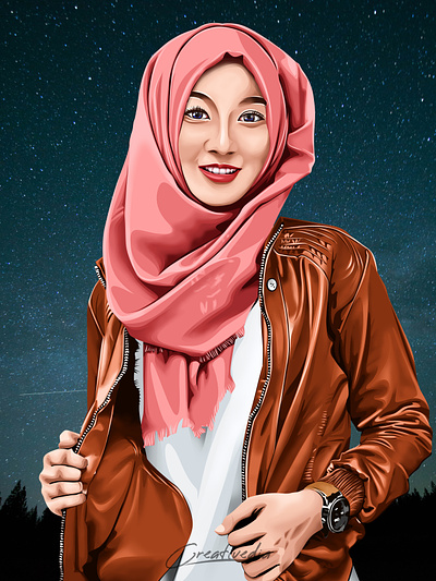 Hijab Potrait Vexel Art Illustration design graphic design illustration portrait innovation vector art veiled beauty vexel vexel art vexelart
