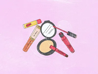 Esenciales beauty carmex design graphic design handdrawn illustration ilustración makeup maquillaje revlon skincare toofaced