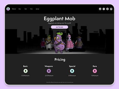 Eggplant Mob crypto eggplant ethereum illustration mob nft opensea purple ui ux