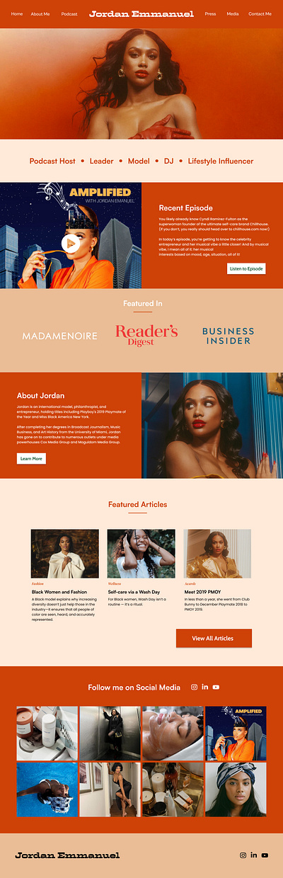 Redesign of Jordan Emmaunel's Website ui web design