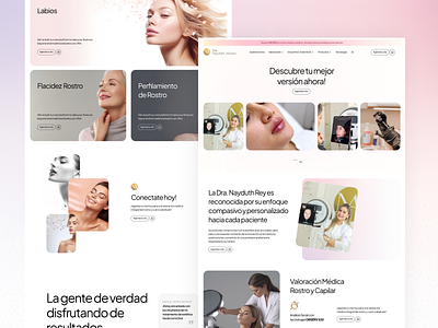 Homepage aesthetic medicine appointment center clean cta design flat health layout medicina minimal ui ux web