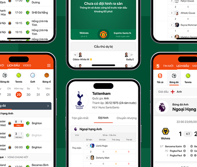 Sport 5 - Mobile Application UIUX Design app design football mobile app schedule sport ui uiux