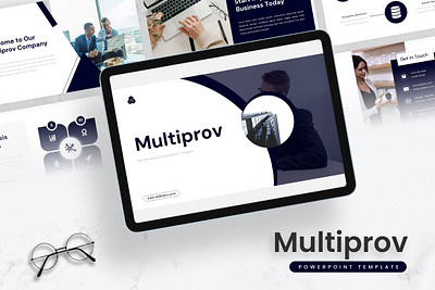 Multiprov PowerPoint Template blue business corporate gsl key modern multiprov multipurpose ppt pptx presentation template ui website white