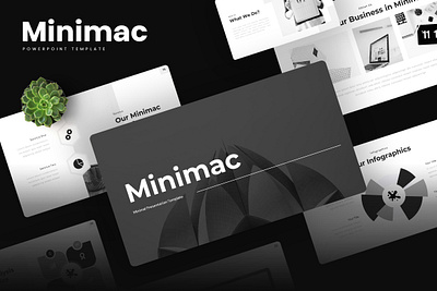 Minimac PowerPoint Template black business gsl key minimac minimal minimalist modern ppt pptx presentation template ui website white