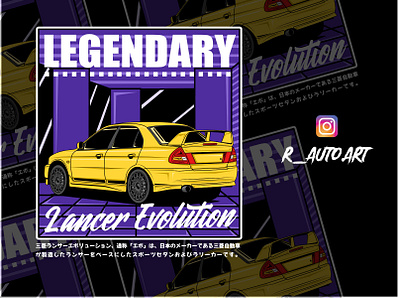 Lancer evolution tshirt design automotive car design evolution illustration jdm lancer logo mitsubishi rally tshirt vector vintage
