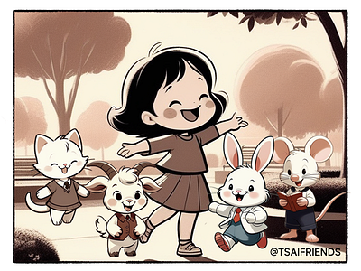 Welcome to TSAI FRIENDS 'world cartoon children illustration comic illustration tsaifriends