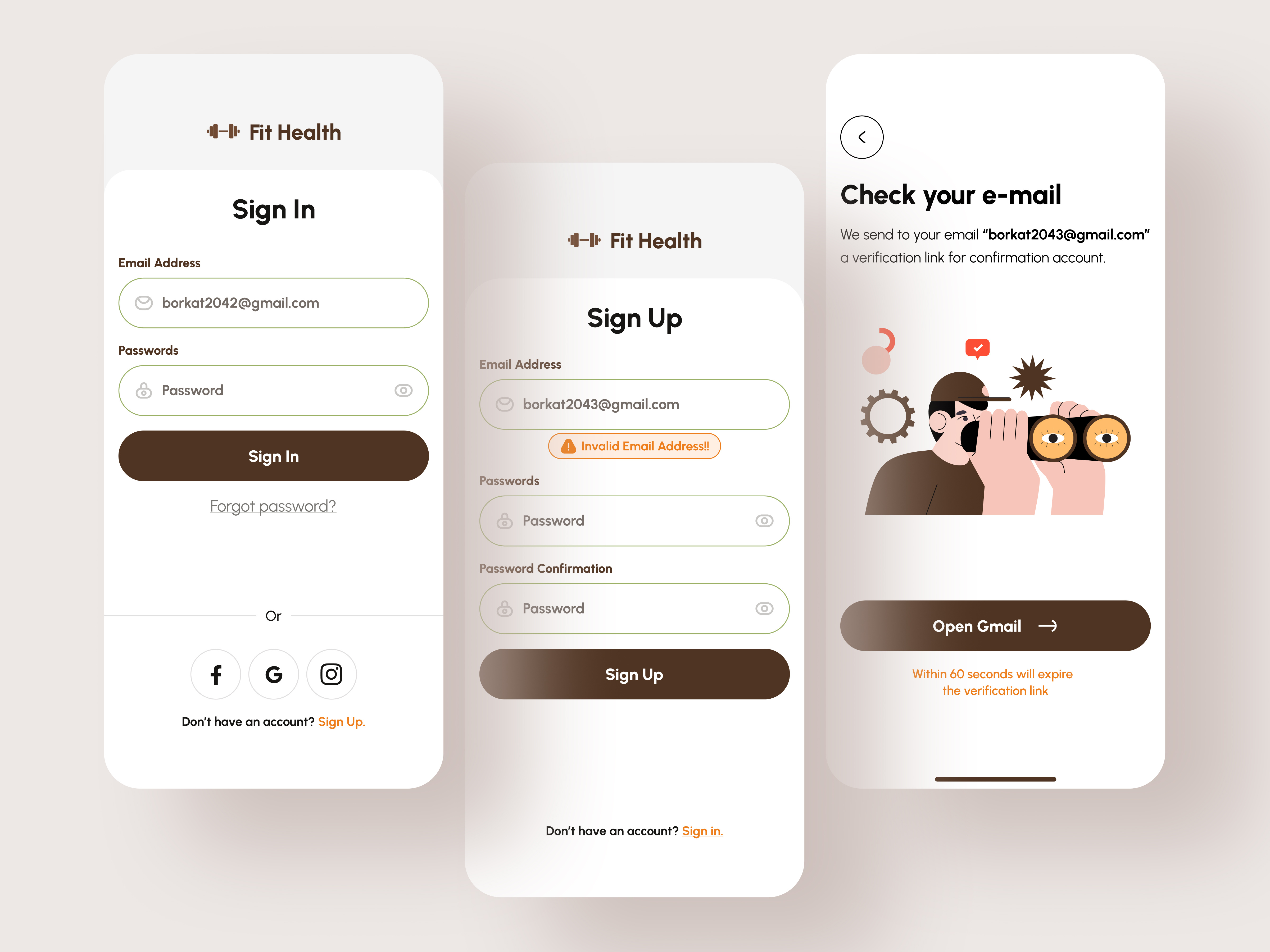Fit Health UI UX - Login | Sign Up UI fit health fitnes app fitness fitness app onboarding fitness design fitness onboarding fitness ui log in mobile app sadax studio salim sign up ui ux