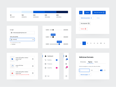 Design System Components buttons colors components design design system figma library minimal pagination sidebar tabs text fields tokens ui user interface visual design