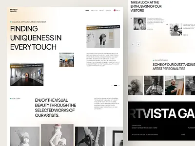 ARTVISTA GALLERY - Art Gallery Website art art concept art design website art gallery art gallery landing page art landing page art platform art website artist concept design gallery museum ui