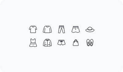 Clothing Icons figma icon design vector