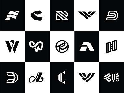 LOGO Volume 1 art black brand brand identity branding design graphic design grid icon letter letters logo mark marks mongram series type typography vector white