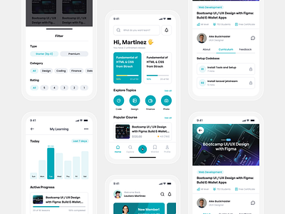 Educa - Learn Digital Skill Mobile Apps UI Kit app app design course course app course mobile app e learning figma learn mobile app learning app minimal mobile app online course ui ui8 uikit