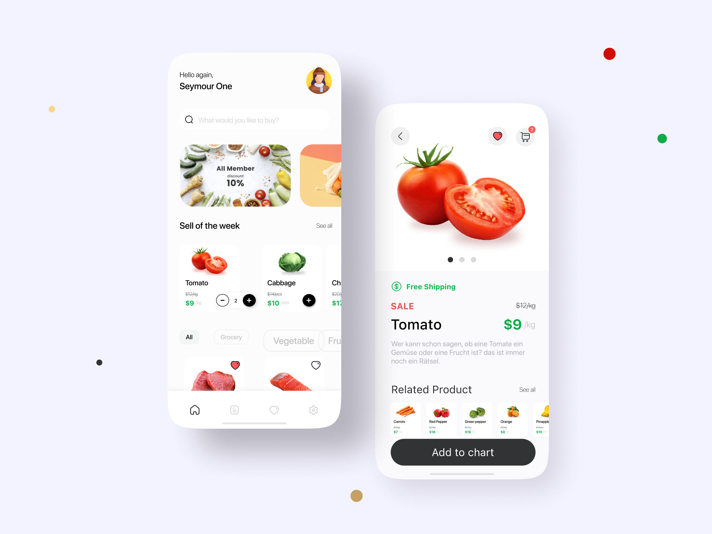 KirimSayur for Grocery Mobile Apps design minimal ui