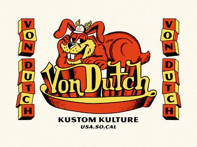 1/6 - GRAPHIC for VON DUTCH artwork branding graphic design handrawn illustration logo vintage vintage logo