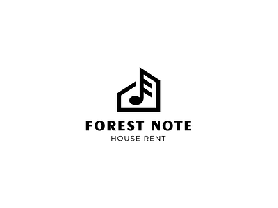 Forest Note fir tree forest house logo logotype music nature note rent