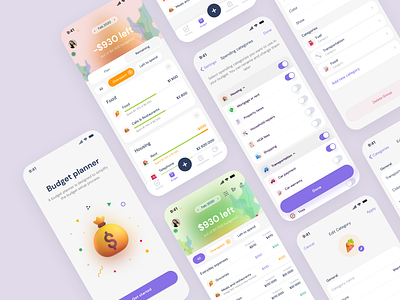 Finance App UI/UX Design banking budget app design budgetting app budgetting app onboarding design finance app finance app onboarding finance management app ui interface design ios mobile app mobile interface onboarding ui ui ui design uiux uiux design ux design