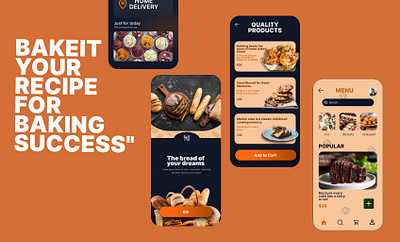 Baking App Design appdesign branding design graphic design illustration mobileapp poster ui ui design ux