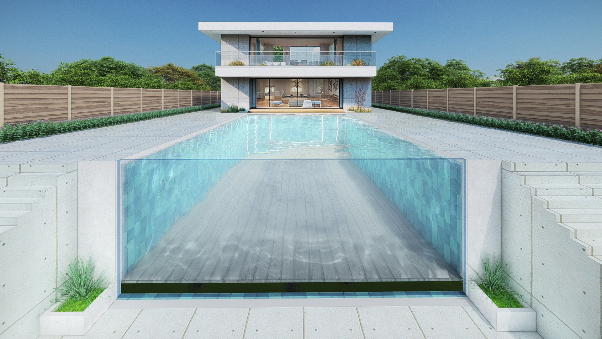 movable pool floor project examples