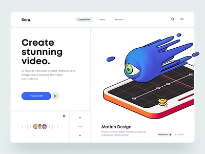 Sora. – Hero Header Concept block branding clean design design system echo element figma figma resource framer hero header hero header builder illustration minimal ui ui design user interface ux ux design web design