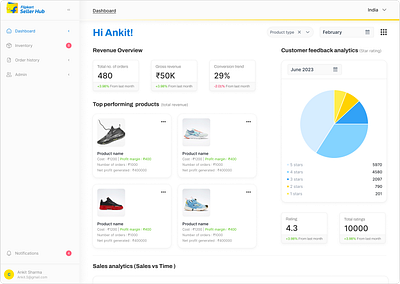 Seller Dashboard graphic design ui