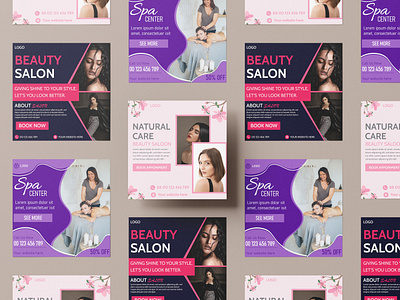 Spa and Beauty Salon Social Media Template beauty branding salon banner social media spa banner spa social media