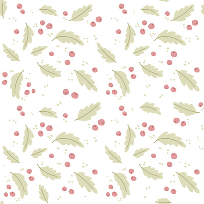 Winter berries christmas illustration pattern surface pattern design