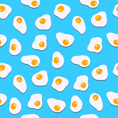 Sunny Side eggs illustration pattern surface pattern design