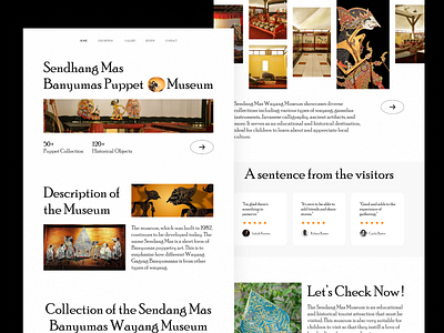 Sendhang Mas Banyumas Puppet Museum Website Design art branding design desktop landing page landing page design museum page product design puppet ui ui design uibunker uidesign uitrends uiux uiuxdesign uiuxtrend uiuxtrends website