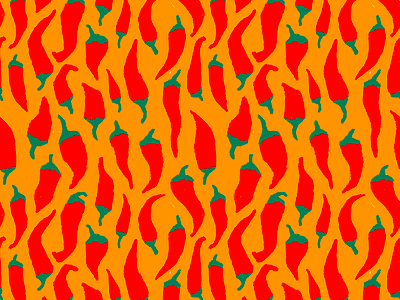 Chilli Wriggles chilli peppers food illustration kitchen pattern peppers surface pattern design