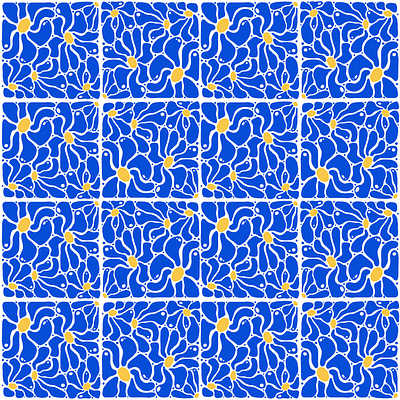 Drippy petals blue floral flowers illustration pattern surface pattern design